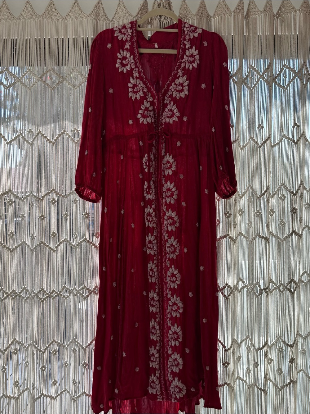 Free People Embroidered Fable Midi Dress